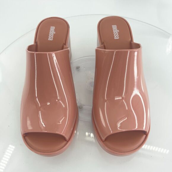 Melissa Women's Mule II Sandal Size 9 Mule Slide Nude Jelly PVC Block Heel Shoe - Picture 5 of 13